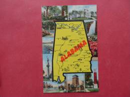 State Map With Multi Views Alabama Linen Not Mailed   Ref 902 - Altri & Non Classificati