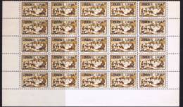 Attelage De Chiens 10  Cent Surchargé «30 C. FRANCE LIBRE - F.N.F.L.» Bloc De 25 Ex **  Rarissime!! Yv 275 - Unused Stamps
