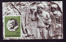 ARCHEOLOGY, LA COLONNE DE TRAIAN. LES DACES CONDUITS PAR DECEBALE,CM, MAXICARD, CARTE MAXIMUM, 1975, ROMANIA - Prehistoria