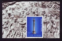 ARCHEOLOGY, LA COLONNE DE TRAIAN. APRES LA PRIX CONCLUE AVEC LES ROUMAINS,CM, MAXICARD, CARTE MAXIMUM, 1975, ROMANIA - Prehistoria