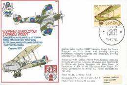 JUNE 1977. COMMEMORATIVE COVER EXCHANGE OF AIROPLANES  BETWEEN HENDON -KRAKOW - Flugzeuge