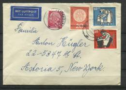 Germany 1957 Cover To USA  CV 53 Euro - Lettres & Documents