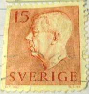 Sweden 1951 King Gustav VI Adolf 15ore - Used - Gebraucht