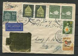 Germany  1957 Cover To   USA   Pair - Lettres & Documents