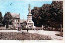 59 AULNOYE Le Monument Et L'Ecole De Filles - Aulnoye