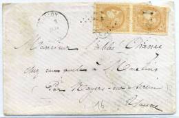 FRANCE - BORDEAUX N° 43B ( PAIRE DONT UN TOUCHÉ A GAUCHE ), OBL. GC DE GUILLON LE 3/7/1871 - B - 1870 Bordeaux Printing