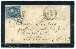 FRANCE - BORDEAUX N° 45A, OBL. GC DE LYON LE 28/4/1871, POUR ST ETIENNE - B - 1870 Bordeaux Printing