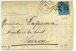 FRANCE - BORDEAUX N° 45B, OBL. GC DE MARSEILLE LE 24/1/1871, POUR VOIRON - B - 1870 Bordeaux Printing