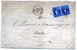 FRANCE - BORDEAUX N° 45C PAIRE, OBL. GC RODEZ LE 31/1/1871, POUR AURILLAC - SUP - 1870 Bordeaux Printing