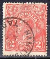 Australia 1918 King George V 2d - Single Crown Wmk Used - HAMILTON, TASMANIA -crease - Gebraucht