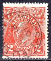 Australia 1926 King George V 2d Red Small Multiple Wmk - ELLENDALE, TASMANIA - Used Stamps