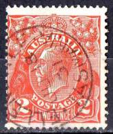 Australia 1926 King George V 2d Red Small Multiple Wmk - ELLENDALE, TASMANIA - Oblitérés