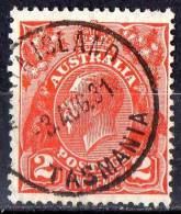 Australia 1926 King George V 2d Red Small Multiple Wmk - MARIA ISLAND, TASMANIA - Used Stamps