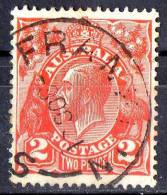 Australia 1926 King George V 2d Red Small Multiple Wmk - FRANKLIN, TASMANIA - Usados