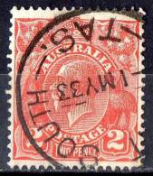 Australia 1931 King George V 2d Red - C Of A Wmk Used - HOBART SOUTH, TASMANIA - Used Stamps