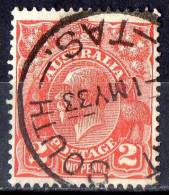 Australia 1931 King George V 2d Red - C Of A Wmk Used - HOBART SOUTH, TASMANIA - Oblitérés