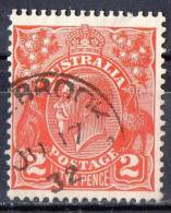 Australia 1931 King George V 2d Red - C Of A Wmk Used - COLEBROOK, TASMANIA - Usados