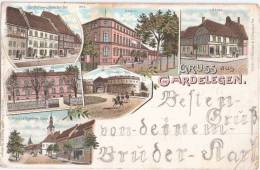 Gruss Aus Gardelegen Color Litho Gasthof Schwarzer Bär Kaserne Realschule L.A. Lies Rathaus Magdeburger Straße 23.7.1898 - Gardelegen
