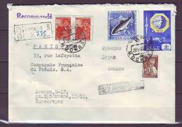 TIMBRE. LETTRE. RUSSIE. URSS. PARIS. PHENIX. RECOMMANDE. - Covers & Documents