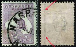 AUSTRALIA  - KANGAROO  9 D - Wz + VERTICAL  LINE  - Used - ??? - Oblitérés