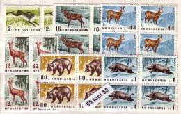 1958 ANIMALS - GAME 6v.-MNH Perforate  Block Of Four  BULGARIA /Bulgarie - Animalez De Caza