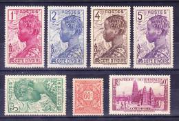 Cote D'Ivoire N°109 à 112 - 120 - 151 Et Taxe 15  Neufs Sans Gomme - Unused Stamps