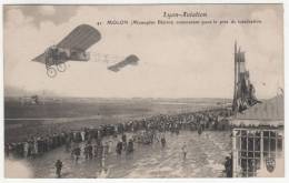 Delcampe - + CPA LYON AVIATION TRES ANIMEE MOLON MONOPLAN BLERIOT CONCOURANT POUR LE PRIX DE TOTALISATION, AVION GROSSE ANIMATION + - Aerodrome