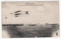 Delcampe - + CPA LYON AVIATION, VAN DEN BORN, BIPLAN FARMAN AU VIRAGE, AVION, AVIATEUR + - Flieger
