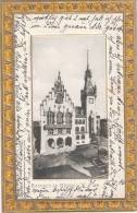 Rathaus Zu HAGEN In Wesfalen Mit Körnereiche Passepartout Gold Prägedruck Rand Ornamentiert 16.5.1906 - Hagen