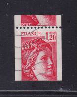 FRANCE N° 1981B 1.20 ROUGE TYPE SABINE PROVENANT DE ROULETTE OBL - Unused Stamps