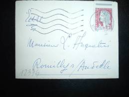 LETTRE MIGNONNETTE TP MARIANNE DE DECARIS 0,25F OBL.MEC. 28-1-1963 OISSEL (76 SEINE-MARITIME) - 1960 Maríanne De Decaris