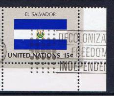 UNY+ UNO New York 1980 Mi 359 Flagge Von El Salvador - Gebraucht