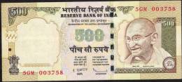 INDIA   P99e1 500 RUPEES 2009 #5GM NO LETTER Signature 20    XF   NO P.h. ! ! - Inde