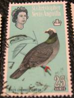St Christopher Nevis And Anguilla 1963 White Crowned Pigeon 25c - Used - St.Christopher-Nevis-Anguilla (...-1980)