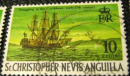 St Christopher Nevis And Anguilla 1970 Smuggling On The Caribbean 10c - Used - St.Christopher, Nevis En Anguilla (...-1980)