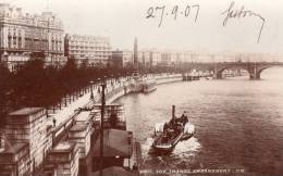 London- The Thames Embankment - Bateau " Rose"  1907 - River Thames