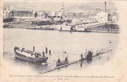 22010 Sous-marin Gustave Zede à Son Bord President Loubet 11 Avril 1901 -Bougault Toulon France - Submarinos