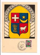 ALGÉRIE N°337E BLASON DE SÉTIF TÀD SÉTIF CONSTANTINE 1958 SUR CARTE MAXIMUM - Cartes-maximum