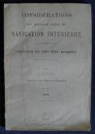 NAVIGATION BATELLERIE Canalisation Des Cours D'eau Navigables CARRO 1882 Ponts-et-Chaussées Planche - Boten