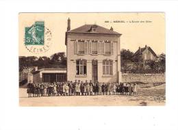 95 - MERIEL - 1913 - L'Ecole Des Filles - Groupe Enfants Fillettes - N° 335 / CAB Carte Vernie Toilée - Meriel