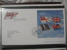 Great Britain 2001 Flags And Ensigns Minisheet Fdc - 2001-2010 Em. Décimales