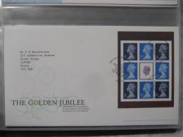 Great Britain 2002 The Golden Jubilee Booklet Pane Fdc - 2001-2010 Em. Décimales