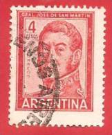 ARGENTINA - USATO - 1962 - José Francisco De San Martín (1778-1850) - $ 4 - MICHEL AR 767 I - Gebruikt