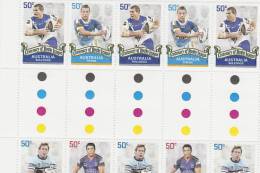 Australia 2008 Centenary Rugby League, Bulldog, Titans, Sharks, Knights, Gutter Strip MNH - Hojas, Bloques & Múltiples