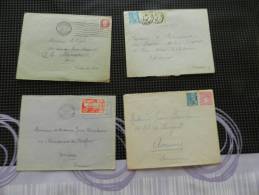 Lot De 4 Enveloppes Timbrés  ( 2 : 1945, 1: 1944 , 1: 1954 ) - Covers & Documents