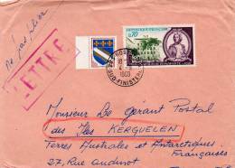 Taaf Kerguelen Port Aux Français Lettre Du 4/9/1969 De Rosporden Sud Finistère Pour Kerguelen - Lettres & Documents