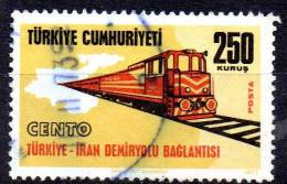 TURKEY 1971 International Rail Links.- 250k - Diesel Train And Map (TurkeyIran Line) FU - Used Stamps