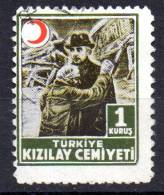 TURKEY 1944 Red Crescent - President Inonu An Victim 1k   MH - Charity Stamps