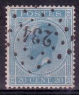N°18, 20c Bleu Lpts 234 MARCHE - 1865-1866 Linksprofil