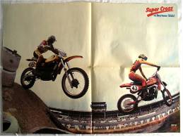 Motorrad Poster :  Super Cross In Daytona USA  -  Rückseite : Farrah Fawcett-Majore  -  Ca. 1982 Aus Der Pop-Rocky - Motorräder